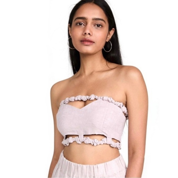 NWT GANNI PURPLE STRAPLESS CROP TOP size 2. Reg $189 - Picture 3 of 11